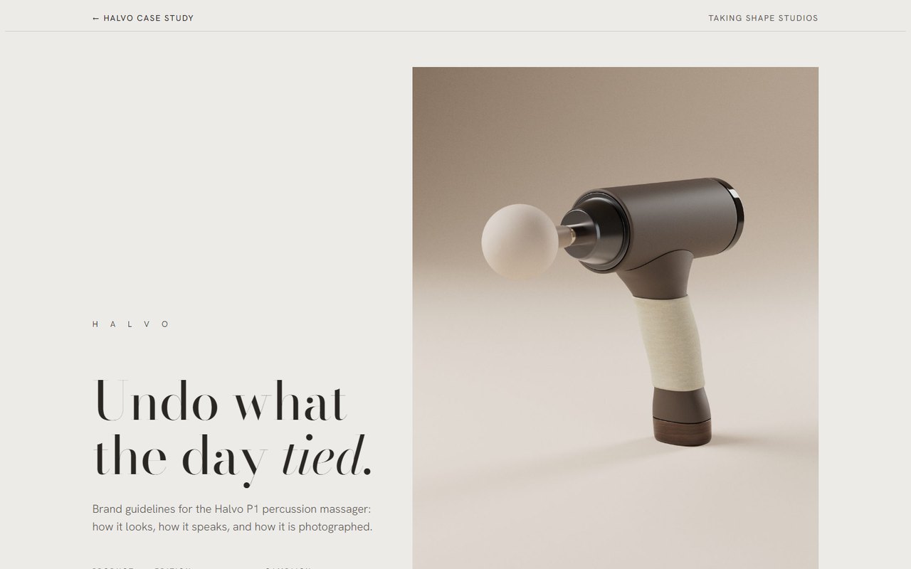 Cover of the Halvo brand guidelines: Undo what the day tied