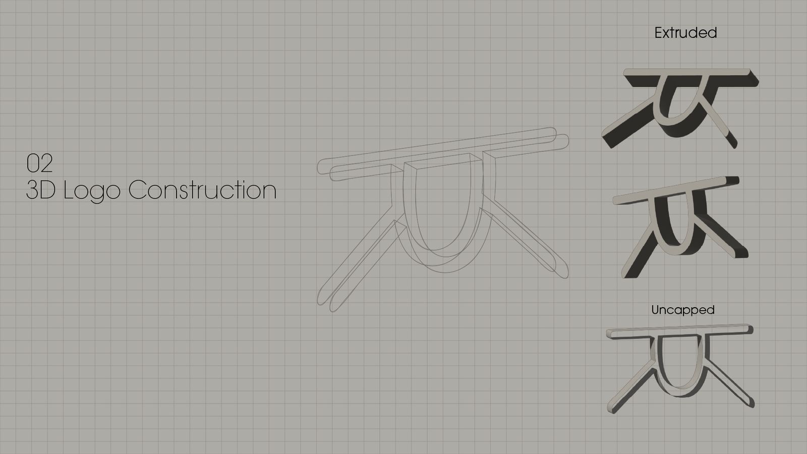 3D logo construction slide