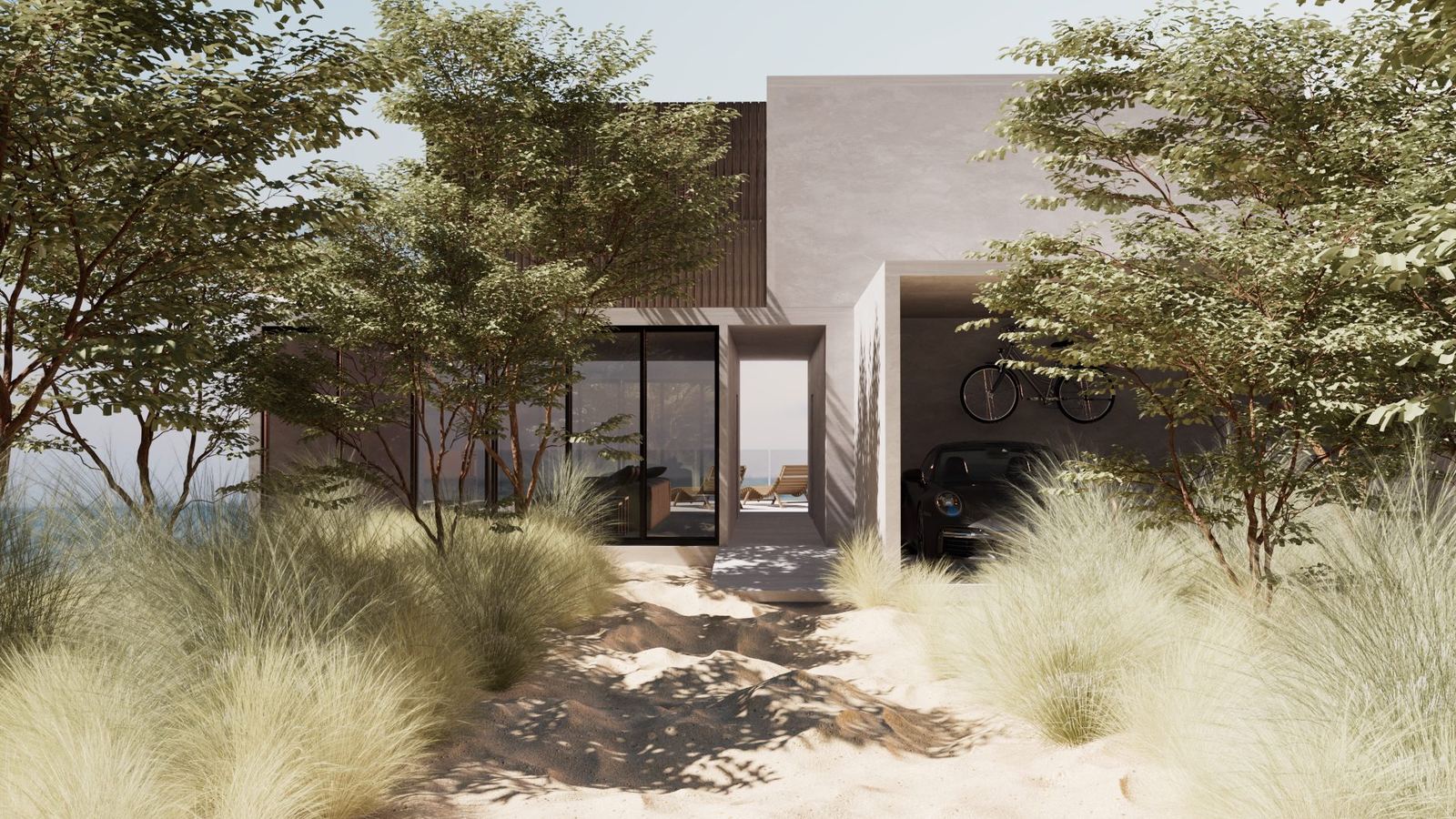 Sandy Villa coastal residence exterior render